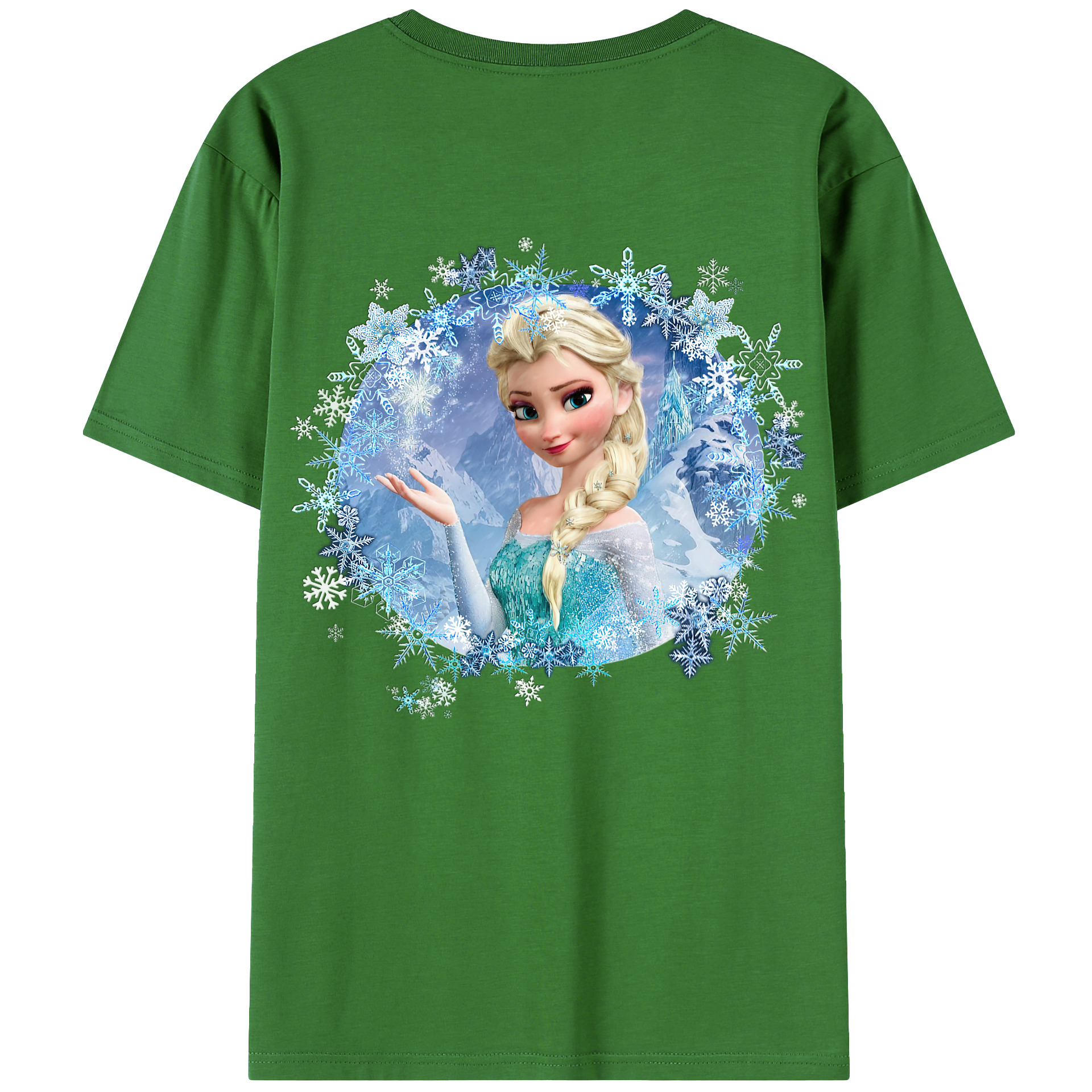 （画像用） アナと雪の女王 アンナ エルサ Frozen Anna Elsa レディース半袖Tシャツ(バックプリント)